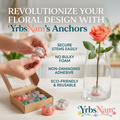 YrbsNam™ Floral Stem Anchors for Vases, Reusable Flower Holder with Non-Damaging Adhesive, No-Foam Floral Arrangement Tool for Fresh Flowers, Roses, Centerpieces, Wedding Decor & Home Vase Styling