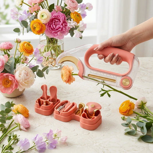 YrbsNam™ Complete Floristry Kit, Flower Stem Stripper & De-Thorner Tool Set, Floral Arrangement Prep Kit with Stem Guide, Measuring Sorter, Cutter Tools for Bouquets, Roses, Fresh Flowers, DIY Wedding Centerpieces, Home Floral Design