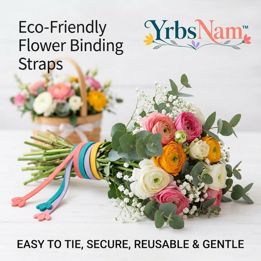 YrbsNam™ Eco-Friendly Flower Binding Straps, Reusable Floral Stem Ties for Bouquets, Wedding Flowers, DIY Arrangements, Florist Supplies, Gentle Plant Support Bands