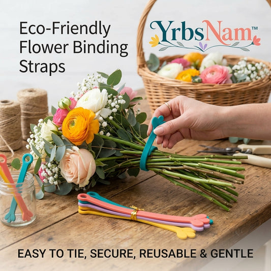 YrbsNam™ Eco-Friendly Flower Binding Straps, Reusable Floral Stem Ties for Bouquets, Wedding Flowers, DIY Arrangements, Florist Supplies, Gentle Plant Support Bands